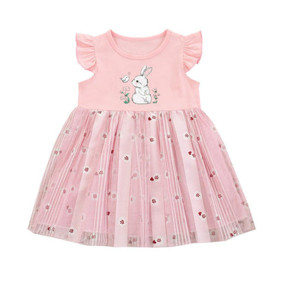 European And American Easter Little Girls Cartoon Rabbit Princess Dress -  - Your-Look