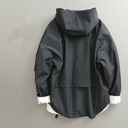 Windproof Hood Wide Version Outdoor Coat for Men