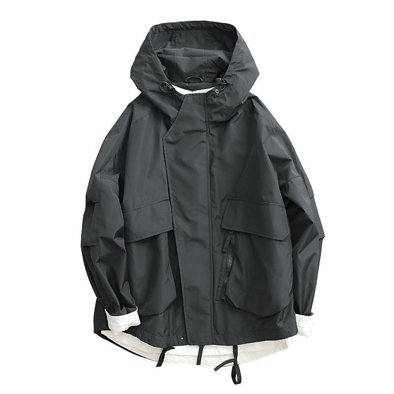 Windproof Hood Wide Version Outdoor Coat for Men