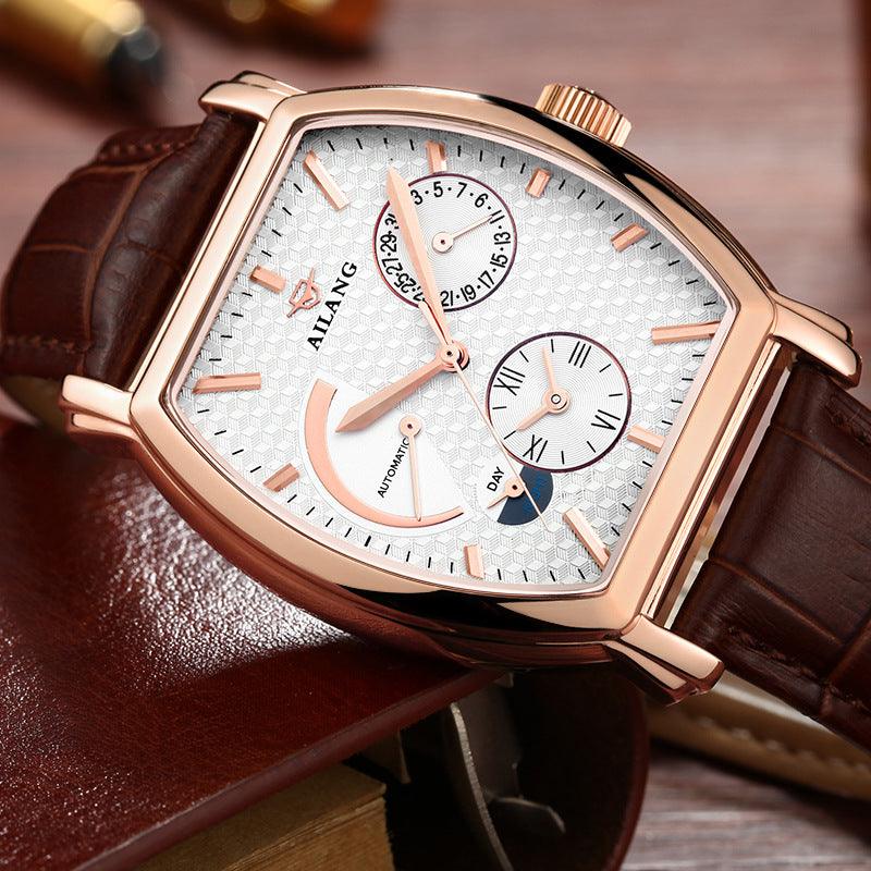 &quot;Vintage Vino&quot; Wine Barrel Type Waterproof Automatic Mechanical Watch - Timeless Elegance with a Nod to Tradition - Your-Look