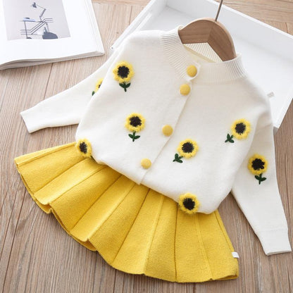 Two-piece Baby Girl Mink Wool Sweater Dress -  - Your-Look