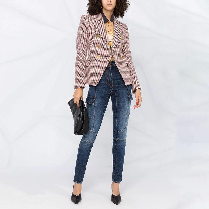 Timeless Chic: Houndstooth Small Jacket Women&