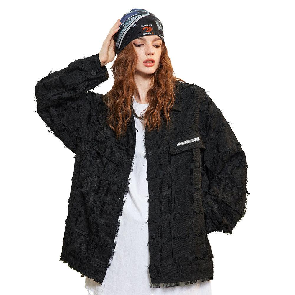 Elevate Your Look: Solid Color Tassel Jacquard Jacket for the Dark High Street Vibe - Your-Look