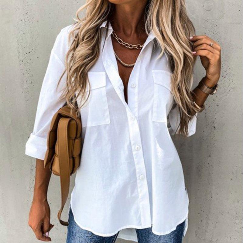 Loose Long Sleeve Lapel Shirt - Your-Look