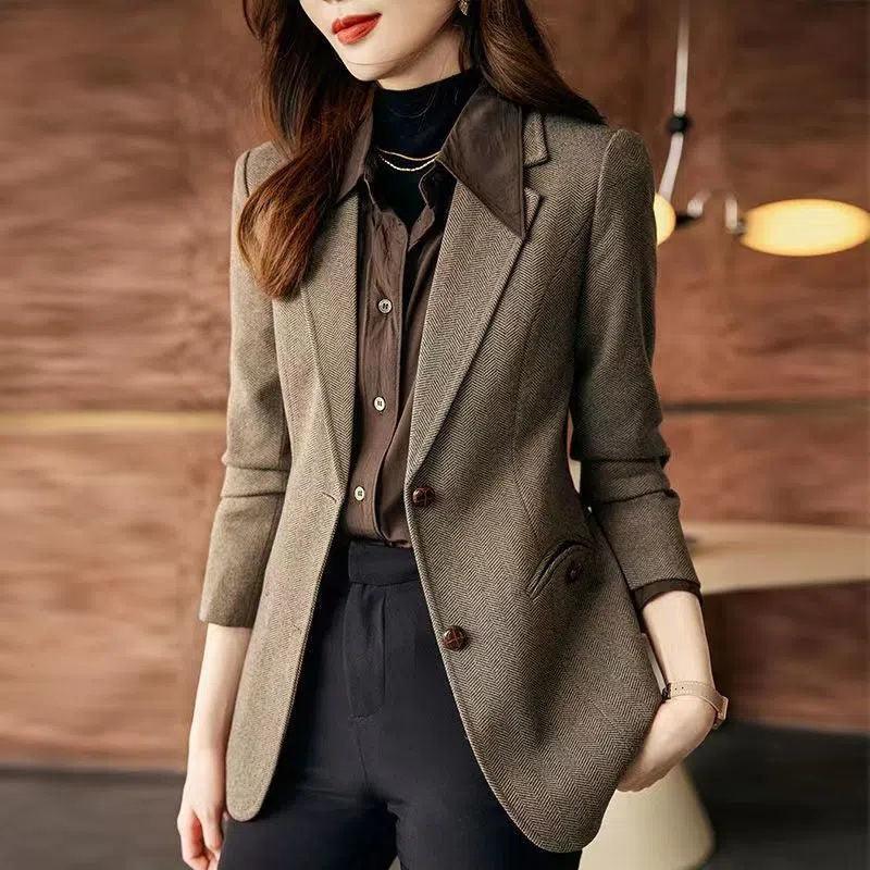 Refined Sophistication: Fashion Personality Woolen Blazer for Women - Your-Look