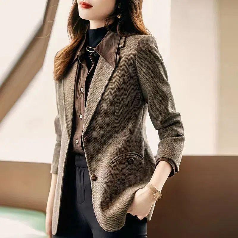 Refined Sophistication: Fashion Personality Woolen Blazer for Women - Your-Look