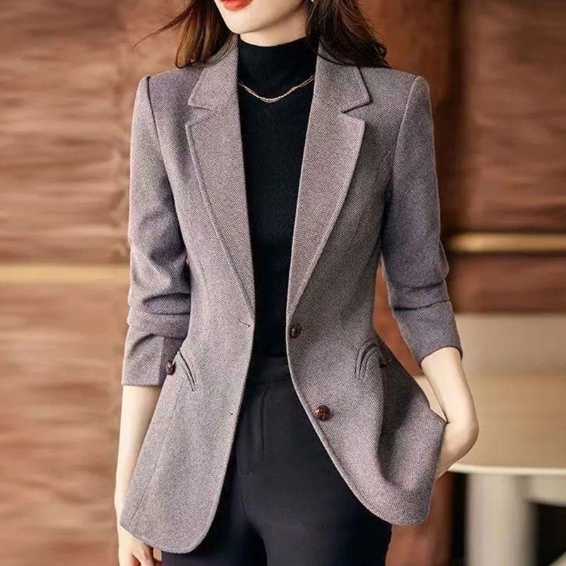 Refined Sophistication: Fashion Personality Woolen Blazer for Women - Your-Look