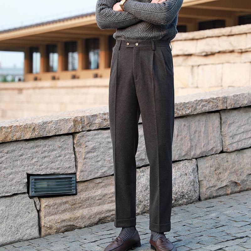 Woolen Suit Pants For Men With A Slim Fit, Straight Tube, And Relaxed Drape Feel - Fashion - Your-Look