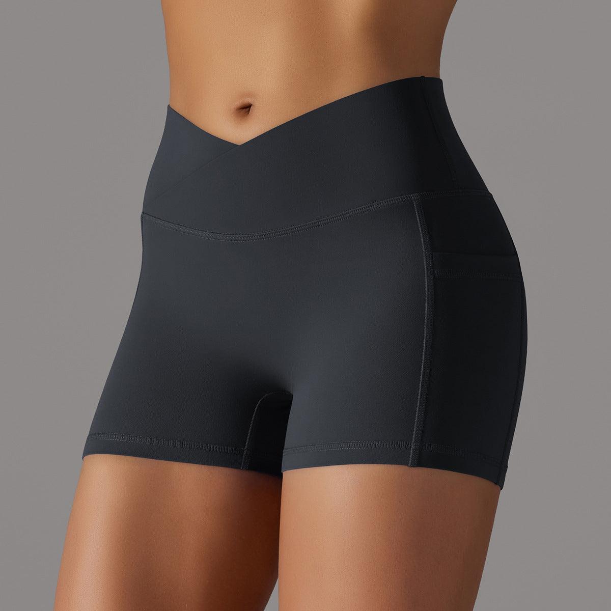Yoga Shorts With Phone Pocket Design Fitness Sports Pants For Women Clothing - Your-Look