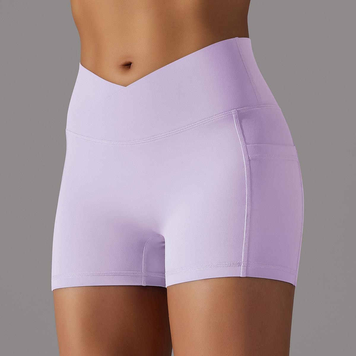 Yoga Shorts With Phone Pocket Design Fitness Sports Pants For Women Clothing - Your-Look