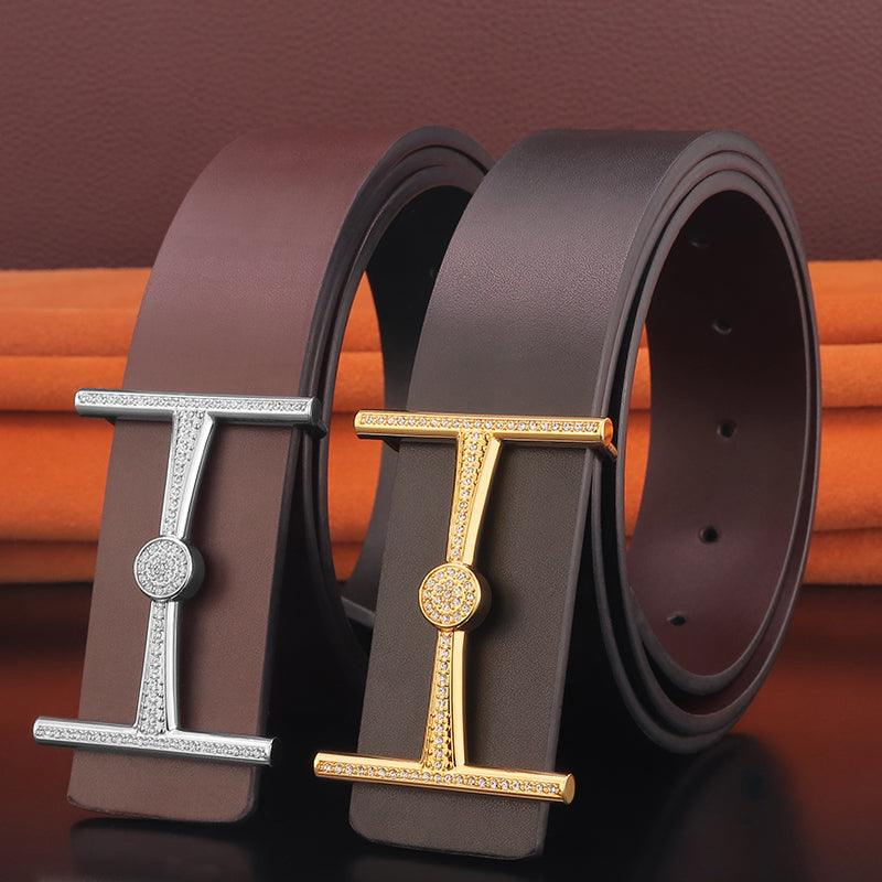 "Youthful Elegance" Fashion Leather Belt with Pure Copper Buckle - Your-Look