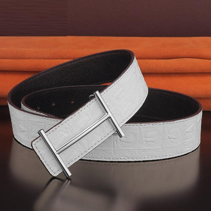 Youthful Elegance - Leather Belt with Pure Copper Buckle - Your-Look