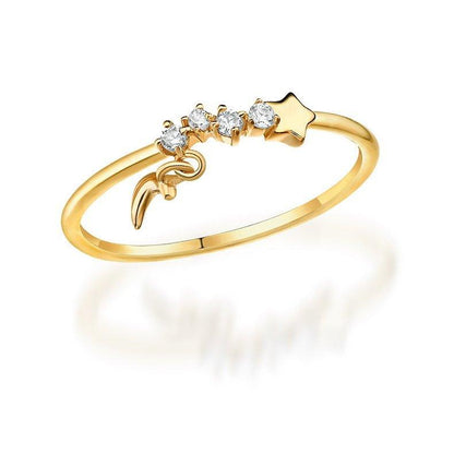 14K gold luxurious hand decoration, star moon ring, - Fashion - Your-Look