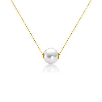 18K Gold Round Pearl Necklace Clavicle Chain - Fashion - Your-Look