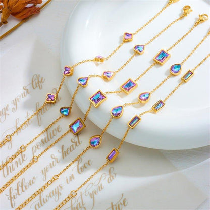 Affordable Luxury Fashion Elegant High-grade Colorful Geometric Glass Bracelet - Fashion - Your-Look
